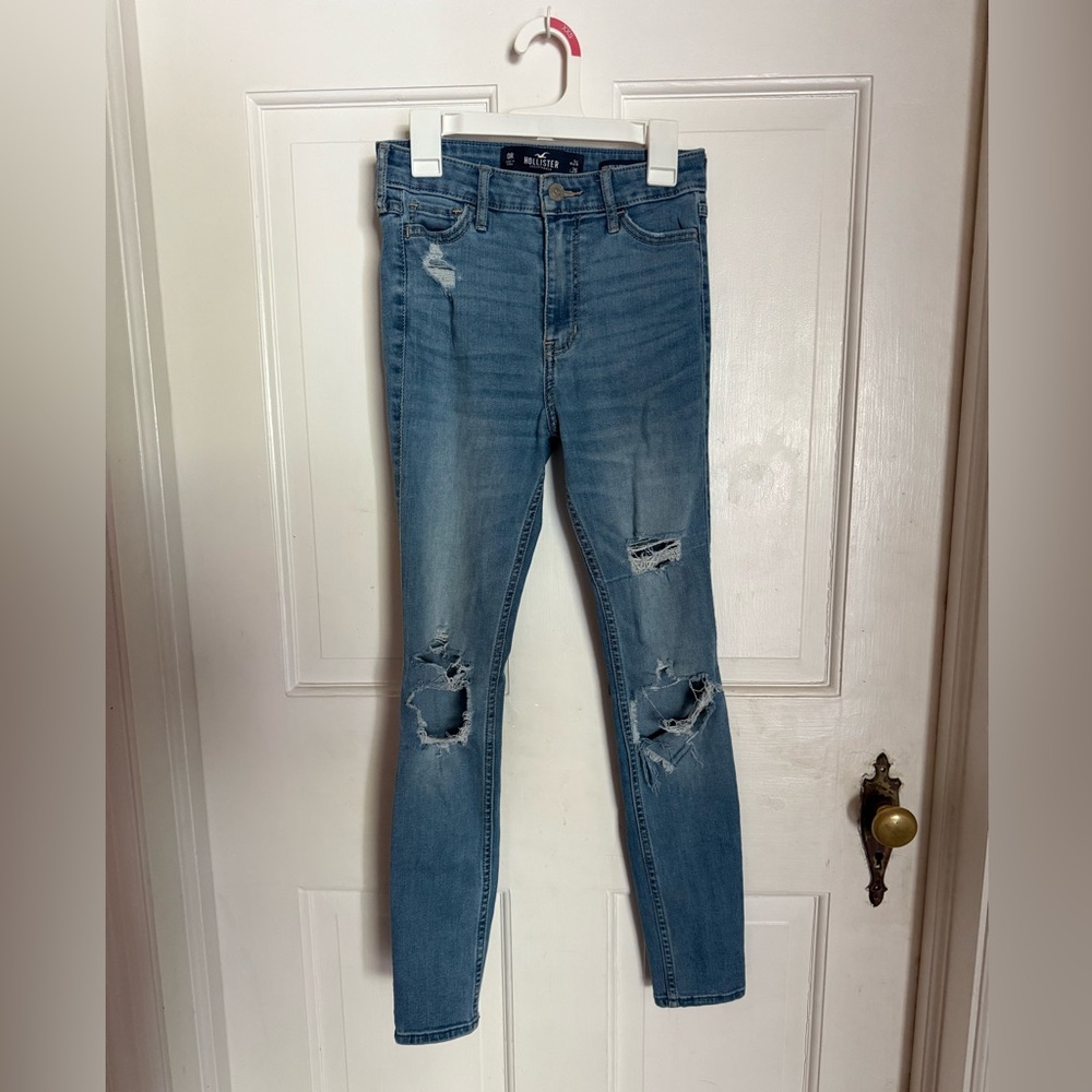 Hollister Light Blue Distressed Skinny Jeans